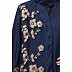 Premium Front open abaya with side embroidery work- Navy Blue